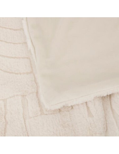 LENZUOLA E ACCESSORI: vendita online Plaid pelliccia jacquard Arka, 180 x 230 cm, colore avorio, coperta morbida ed elegante ...