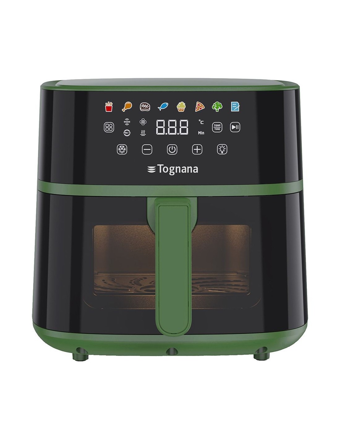 FRIGGITRICI: vendita online Iridea Friggitrice ad Aria 6 Litri Verde Salvia con Doppia Resistenza e Finestra Trasparente in o...