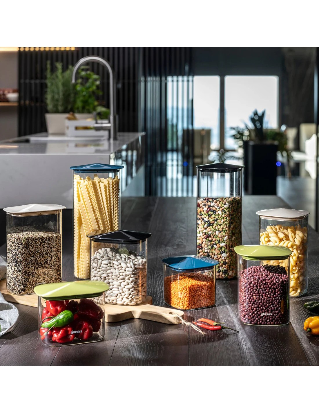 Guzzini Fresh & Style Barattolo 1.000 ml Tappo Nero | shopincasa.it