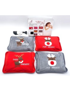 BORSA ACQUA CALDA ELETTRICA 27X19CM ROSSO/GRIGIO ASSORTITO