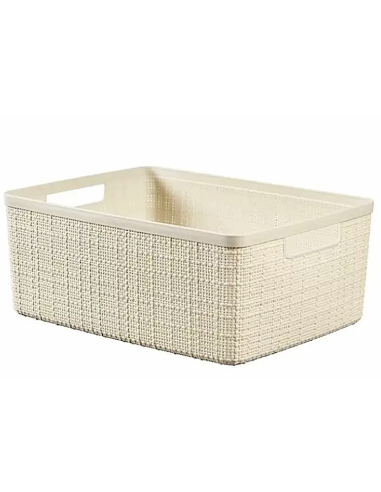JUTE CESTINO M RETTANGOLARE 12LT AVORIO