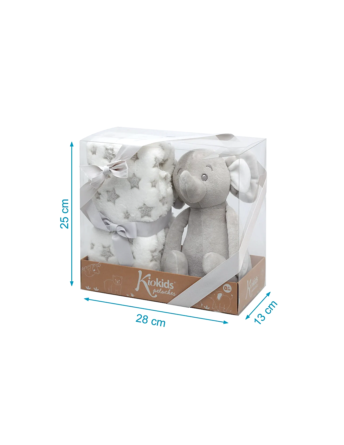 Elefantino peluche grigio con copertina stellata | shopincasa.it