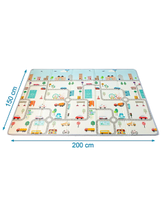 Tappeto Pieghevole Reversibile Kiokids 200x150 cm Veicoli | shopincasa.it