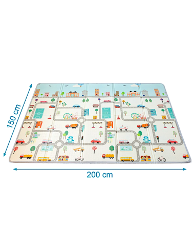 Tappeto Pieghevole Reversibile Kiokids 200x150 cm Veicoli | shopincasa.it