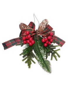 FIOCCO NATALIZIO CON PIGNE BACCHE E AGHI