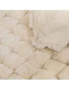 CUSCINI D'ARREDO: vendita online Coperta peluche jacquard beige, coperta Adriel 180x230, plaid morbido matrimoniale, coperta ... 2