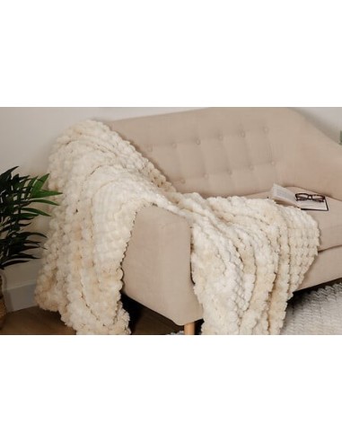 CUSCINI D'ARREDO: vendita online Coperta peluche jacquard beige, coperta Adriel 180x230, plaid morbido matrimoniale, coperta ...