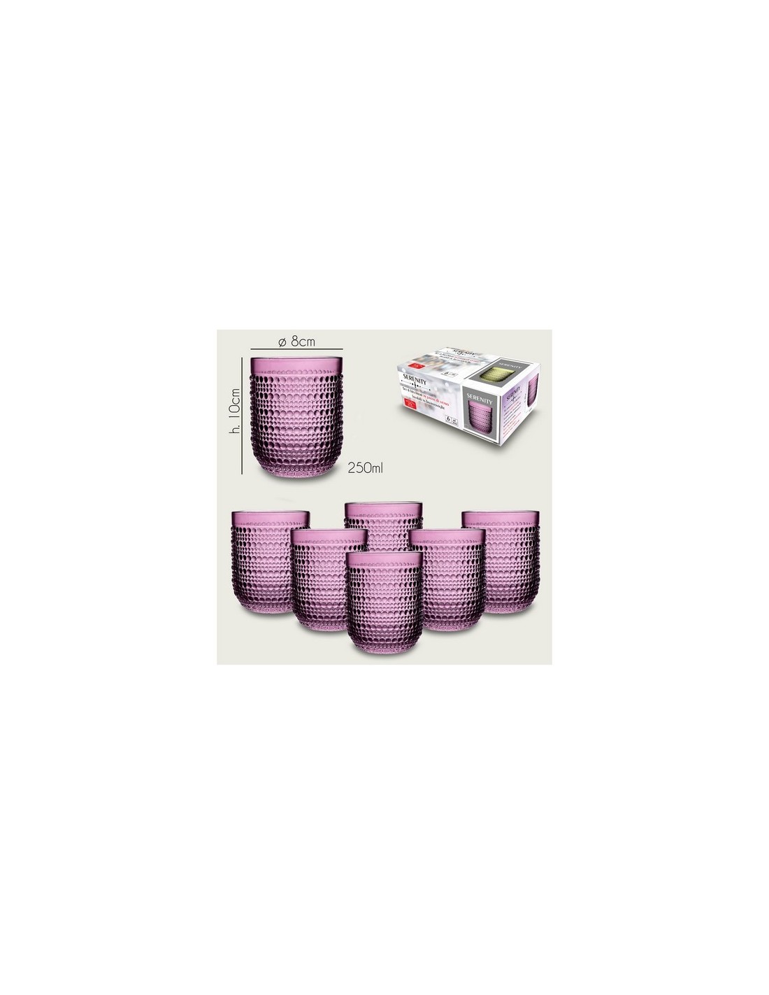 Tumbler Serenity Set 6 Bicchieri Porpora | Shopincasa.it