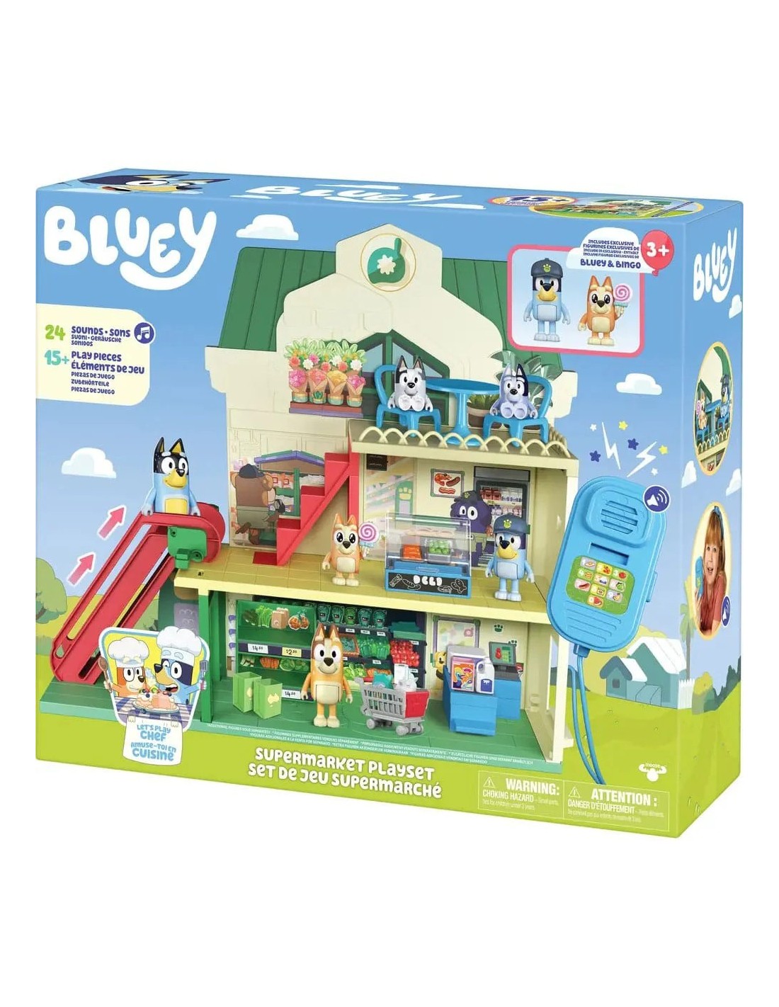 Bluey Playset Let's Play Chef Supermarket con Figure | Shopincasa.it