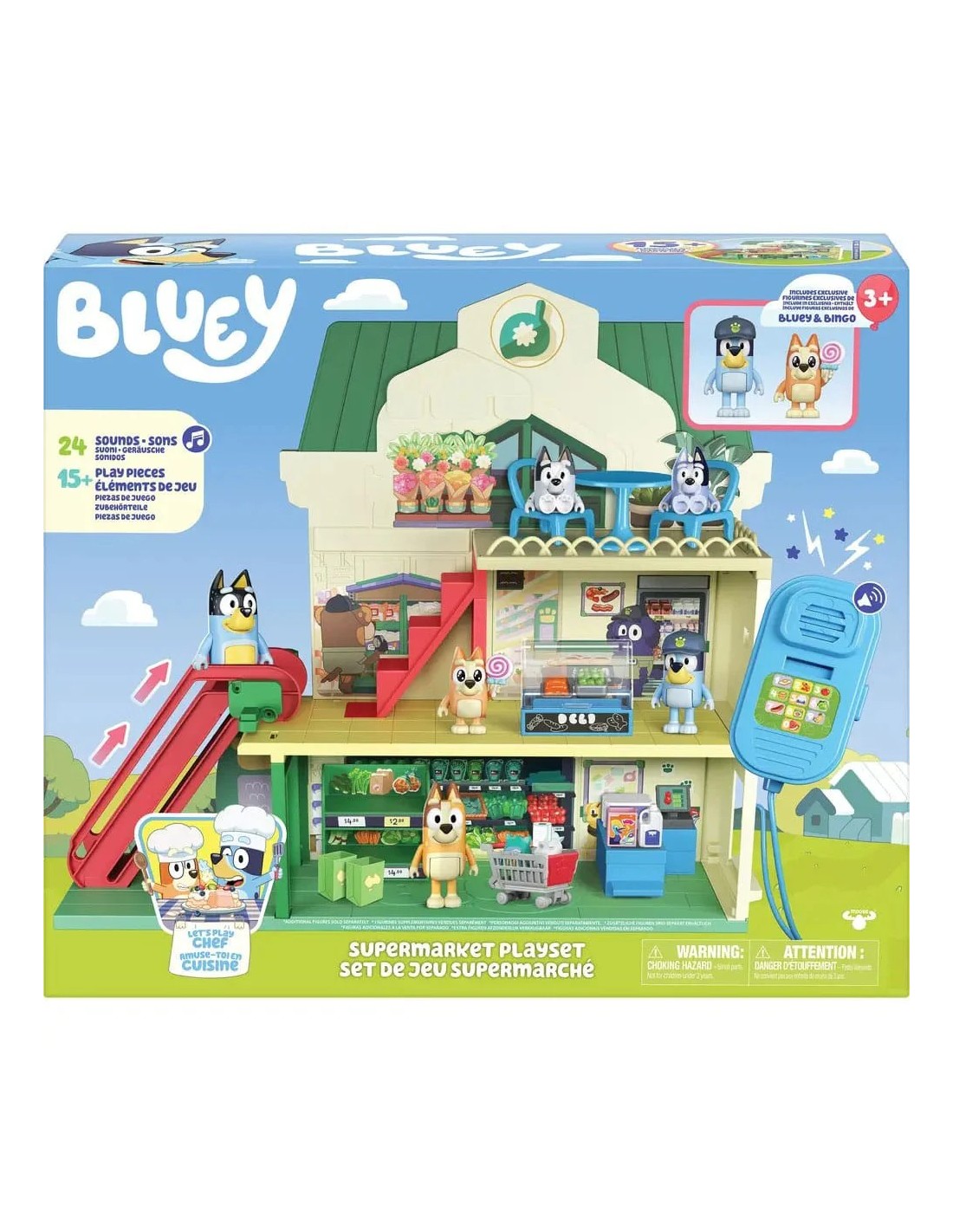 Bluey Playset Let's Play Chef Supermarket con Figure | Shopincasa.it