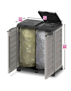 RIPONI PATTUMIERA SABBIA/GRAFITE 76X46CM H89CM