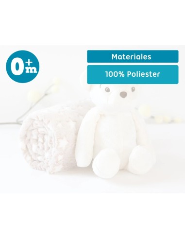 Orso di Peluche Bianco con Coperta Stelle per Bebè | shopincasa.it