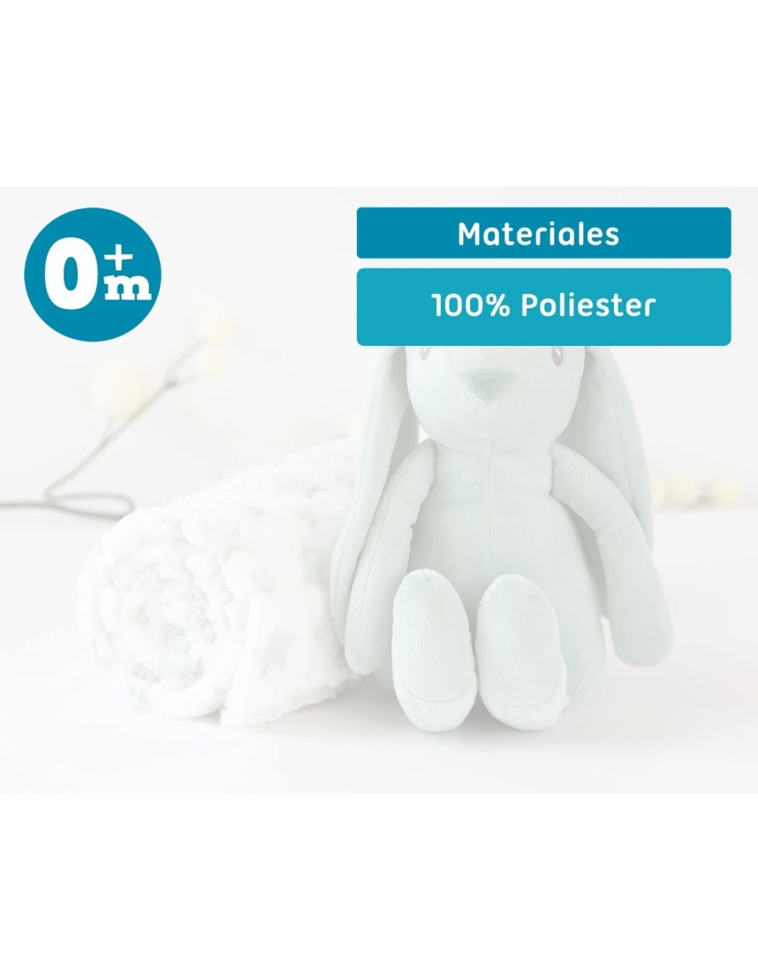 Coniglio di Peluche Verde con Coperta Stelle per Bebè | shopincasa.it