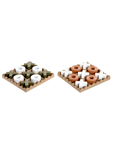 Gioco Tic Tac Toe DKD Home Decor MDF Verde Camel | shopincasa.it