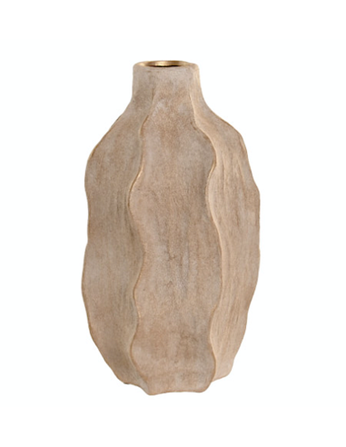 VASO JR222766 ONDE 16X30CM CERAMICA BEIGE