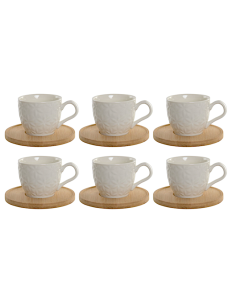 SET 6 TAZZE CAFFE PC223117 90ML CON PIATTINO BAMBOO