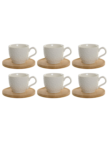 Set 6 Tazze Caffè 90 ml con Piattino Bamboo | shopincasa.it