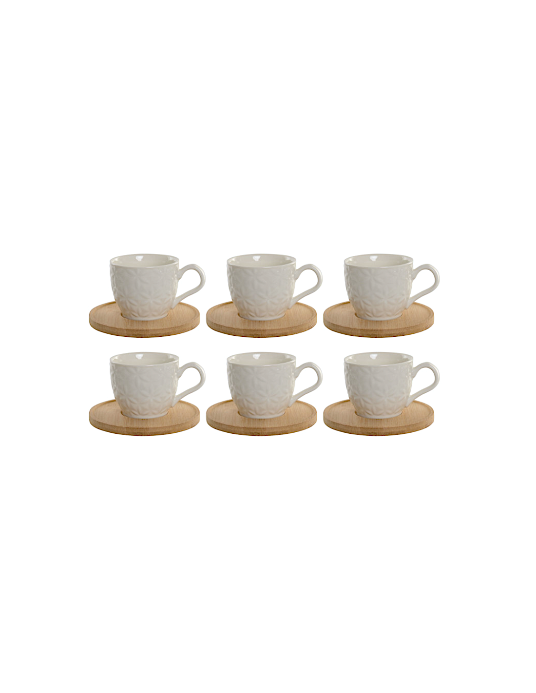 Set 6 Tazze Caffè 90 ml con Piattino Bamboo | shopincasa.it