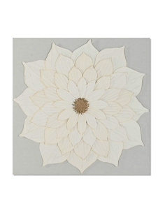QUADRO TELA CU222007 FIORE CARTAPESTA 120X120CM BIANCO