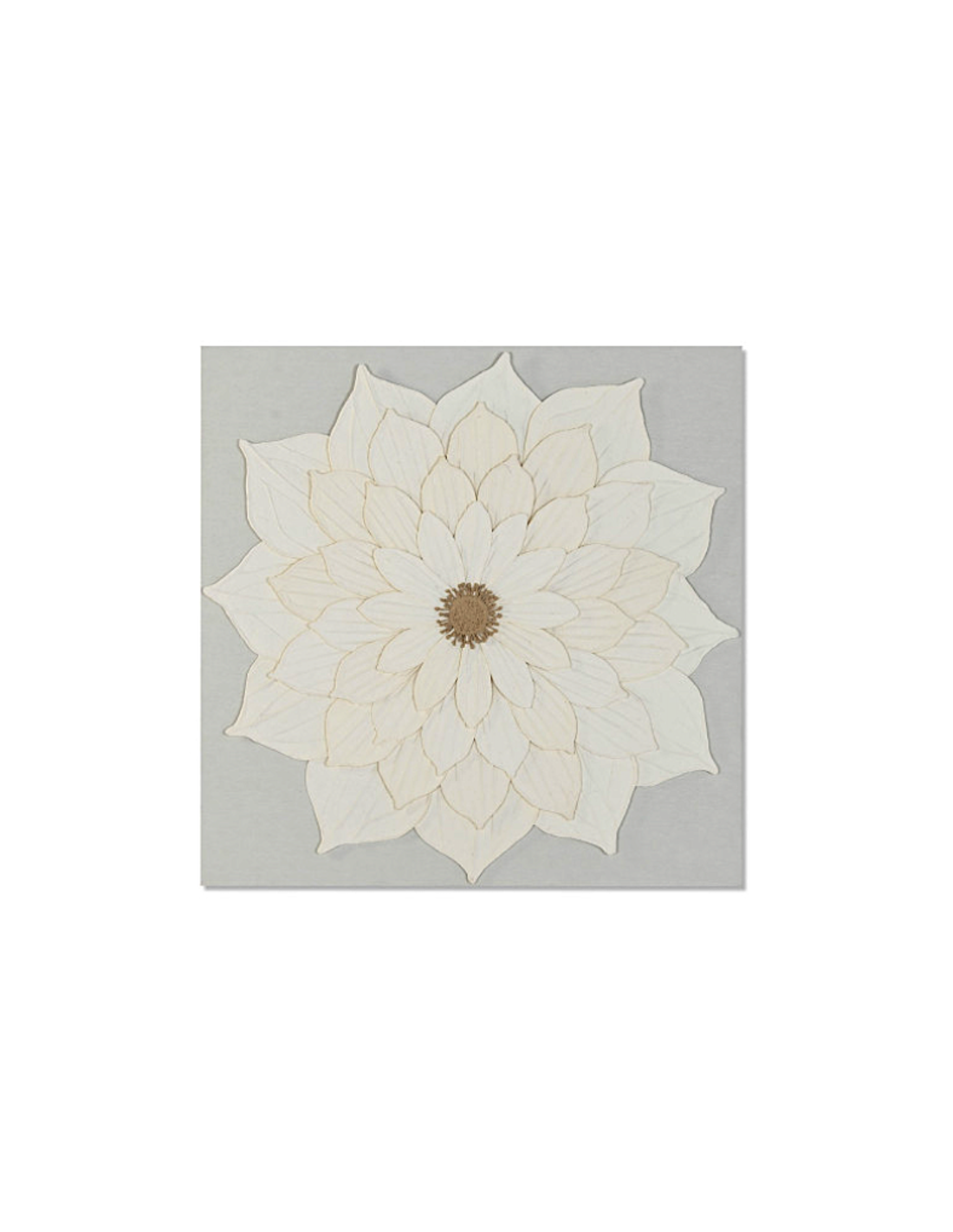 Quadro Tela Fiore in Cartapesta 120x120 cm Bianco | shopincasa.it