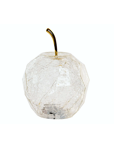 Figura Mela in Vetro Trasparente 12x17 cm con Luce | shopincasa.it