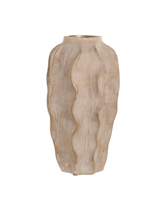 Vaso Home ESPRIT Gres Beige Onde 25x25x50 cm | shopincasa.it