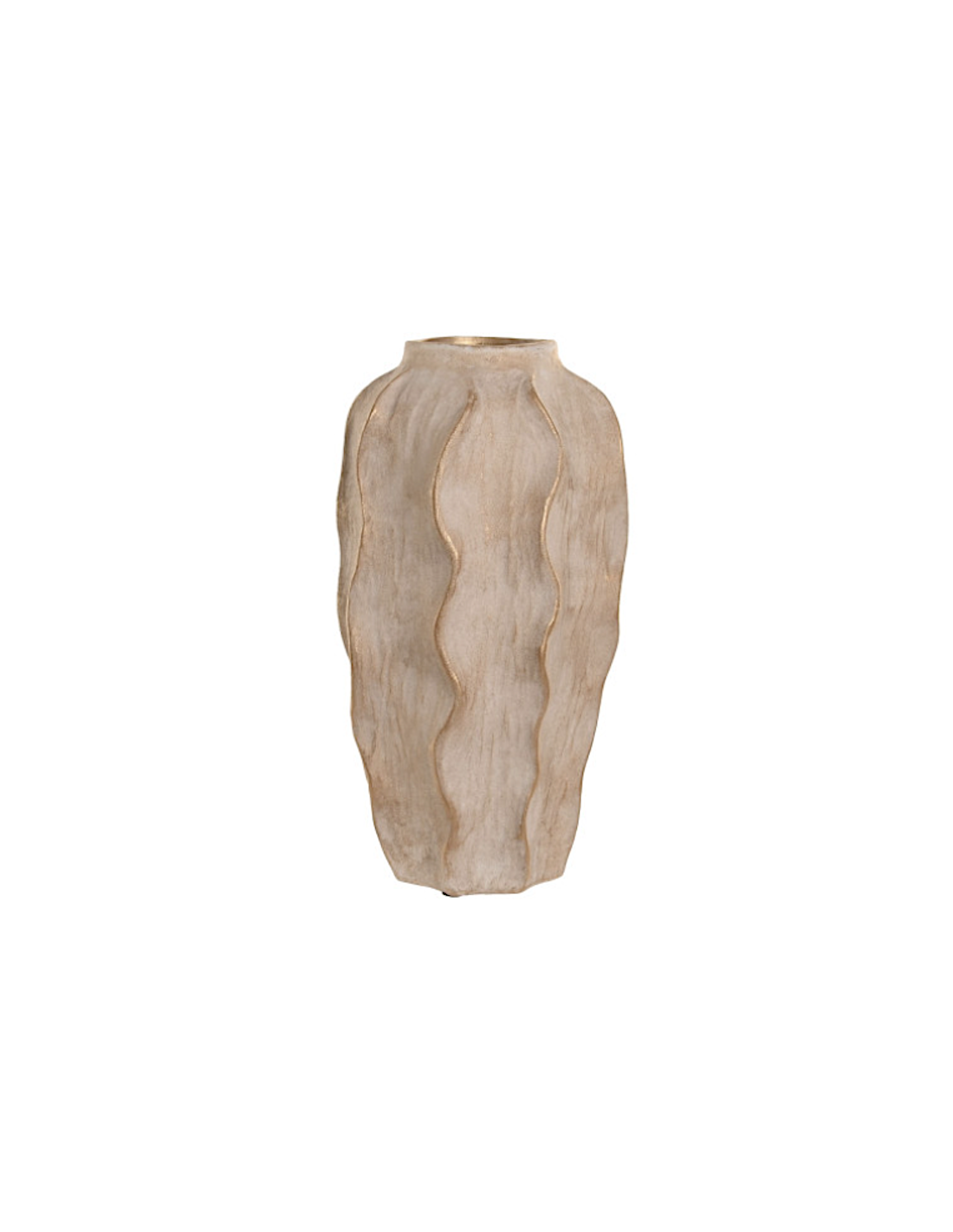 Vaso Home ESPRIT Gres Beige Onde 25x25x50 cm | shopincasa.it
