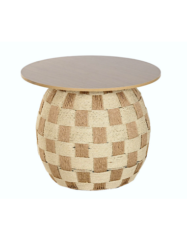 TAVOLINO MB223496 FIBRA/LEGNO 60X60X48CM NATURALE