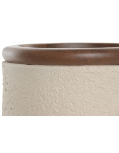 Vaso Home ESPRIT Legno di Mango e Cartapesta Marrone Beige | shopincasa.it
