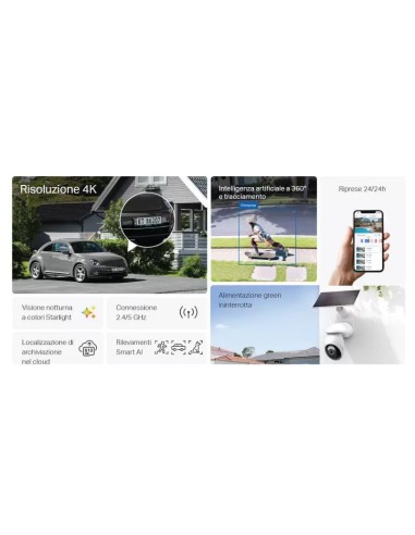 Kit Telecamera Smart 4K con Pannello Solare Tapo TC92KIT - shopincasa.it