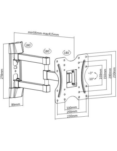 Supporto Staffa 2 Bracci TV fino a 42 Pollici VESA - shopincasa.it
