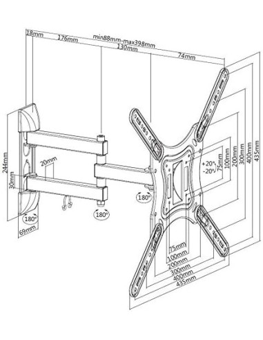 Supporto TV Doppio Braccio fino a 55 Pollici | shopincasa.it