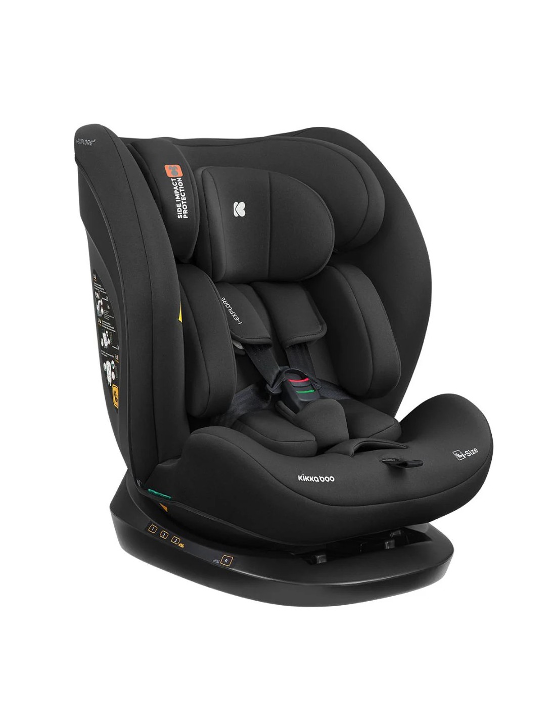 KikkaBoo i-Explore 2 seggiolino auto 360° i-SIZE 40-150 cm nero | shopincasa.it