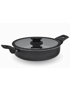 VULCANO TEGAME 26CM 2MANICI COPERCHIO VETRO