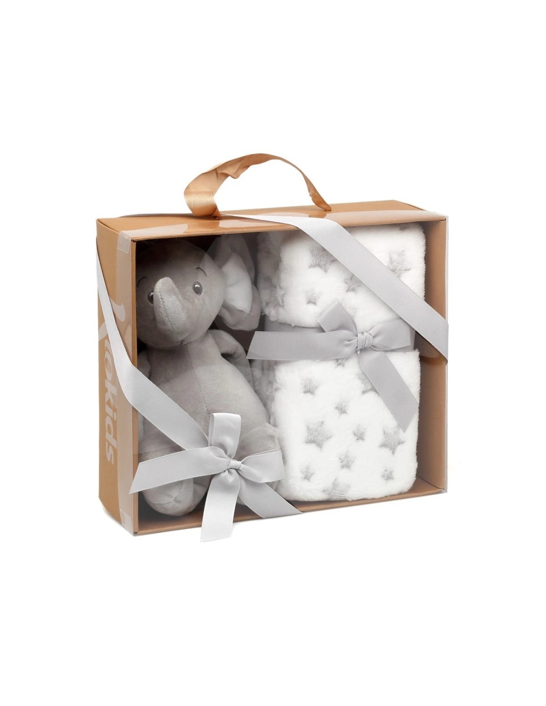 Elefantino peluche grigio con copertina stellata | shopincasa.it