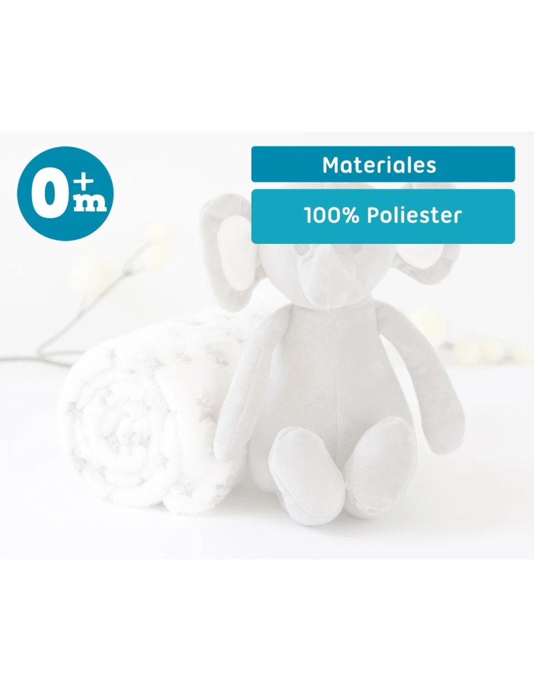 Elefantino peluche grigio con copertina stellata | shopincasa.it