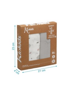 PRIMA INFANZIA: vendita online KK 03763-3 MUSSOLINA BAMBU'GRIS 120X120 in offerta 2