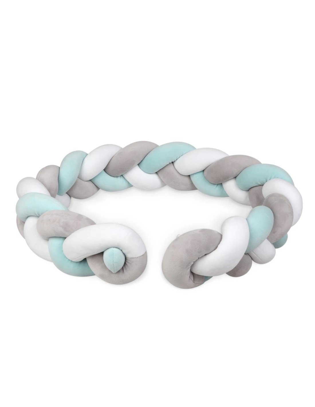 Treccia protettiva culla e letto azzurro e grigio | shopincasa.it