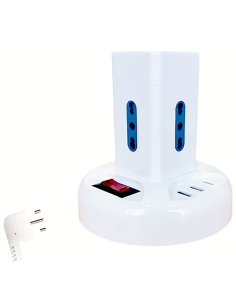 MULTIPRESA A TORRE ES129 4P BIPASSO CON INTERRUTTORE