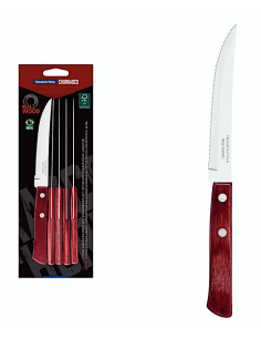 CONF 6 COLTELLI BISTECCA MANICO POLYWOOD ROSSO