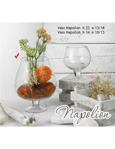 VASI FIORI E CANDELIERI: vendita online NAPOLION VASO IN VETRO MEDIO H.23 CM DIAMETRO 13/18 CM in offerta