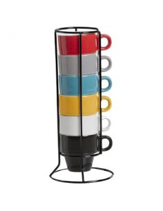 TAZZE CAFFE' E LATTE: vendita online SET 6TZ CAFFE' 738719022A CON STAND in offerta