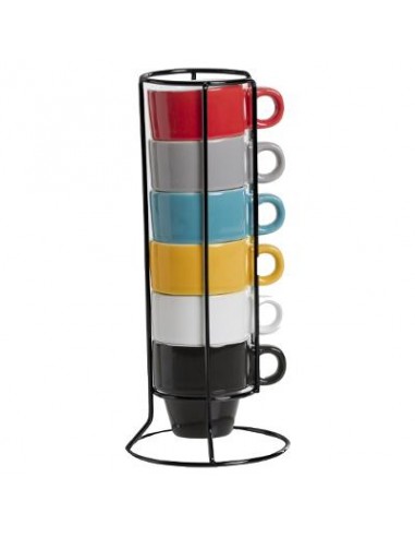 TAZZE CAFFE' E LATTE: vendita online SET 6TZ CAFFE' 738719022A CON STAND in offerta