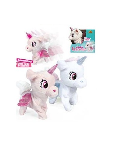 GIOCHI GIRL: vendita online UNICORNO PELUCHE, CAMMINANTE LUCI E SUONI ASSORTITO in offerta