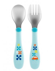 ACCESSORI: vendita online POSATE INOX AZZURRO/VERDE CHICCO in offerta