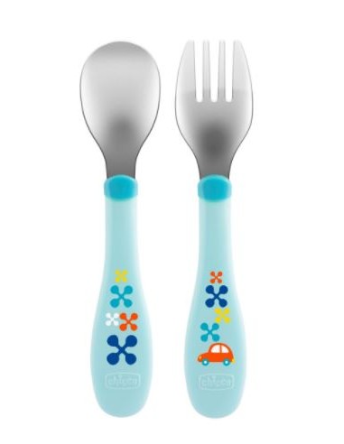 ACCESSORI: vendita online POSATE INOX AZZURRO/VERDE CHICCO in offerta
