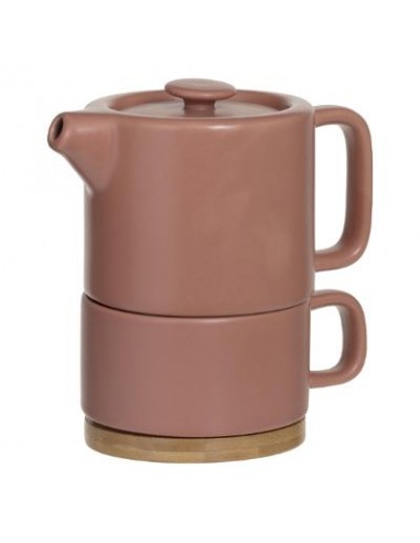 LATTIERE E THEIERE: vendita online THEIERA 160724B NATURAL C/TAZZA TERRACOTTA in offerta