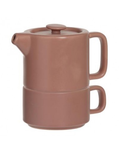 LATTIERE E THEIERE: vendita online THEIERA 160724B NATURAL C/TAZZA TERRACOTTA in offerta
