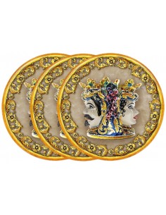 PRESINE E SOTTOPENTOLE: vendita online SET 3 SOTTOBICCHIERI 09737 I DUE MORI 10CM in offerta