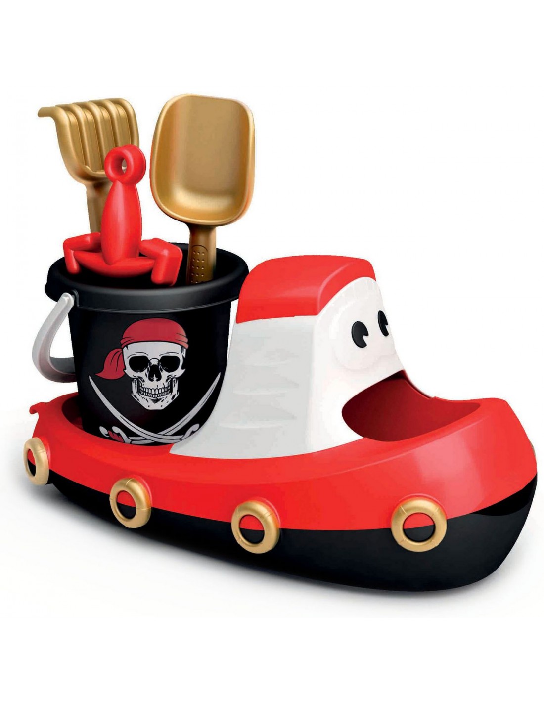 GIOCHI MARE: vendita online Barca pirata 40 cm con secchiello 11 cm, paletta, rastrello, formina, set mare bambini, Adriatic ...